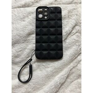 Black Studded iPhone 13 Pro Max Case with Lanyard